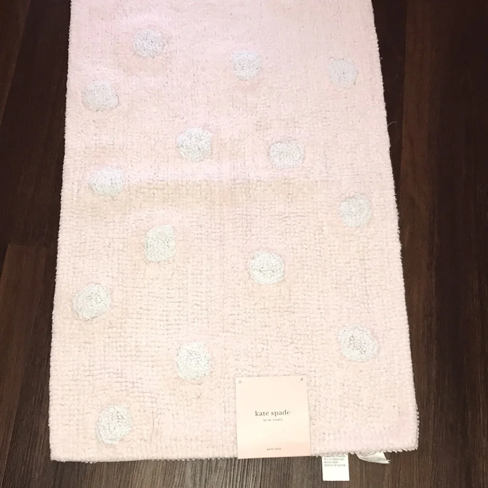 Kate Spade New York Pink Bath Mat Bath Rug Polka-Dot NWT
